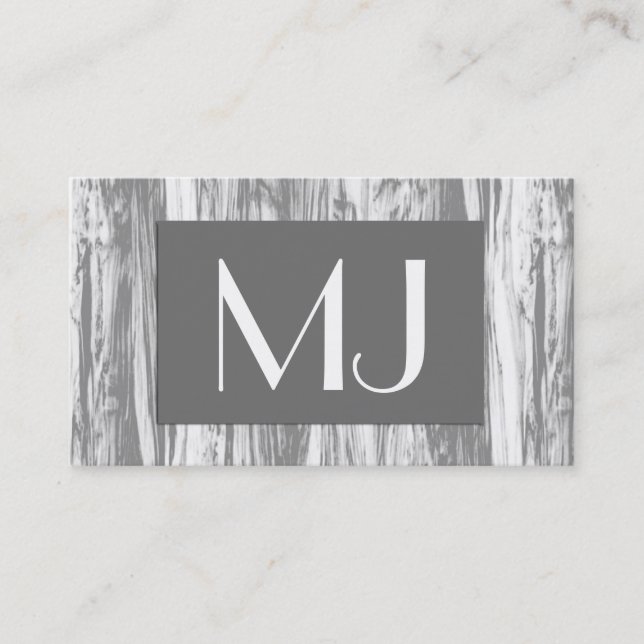 Driftwood pattern - grey / grey and white business card (Front)