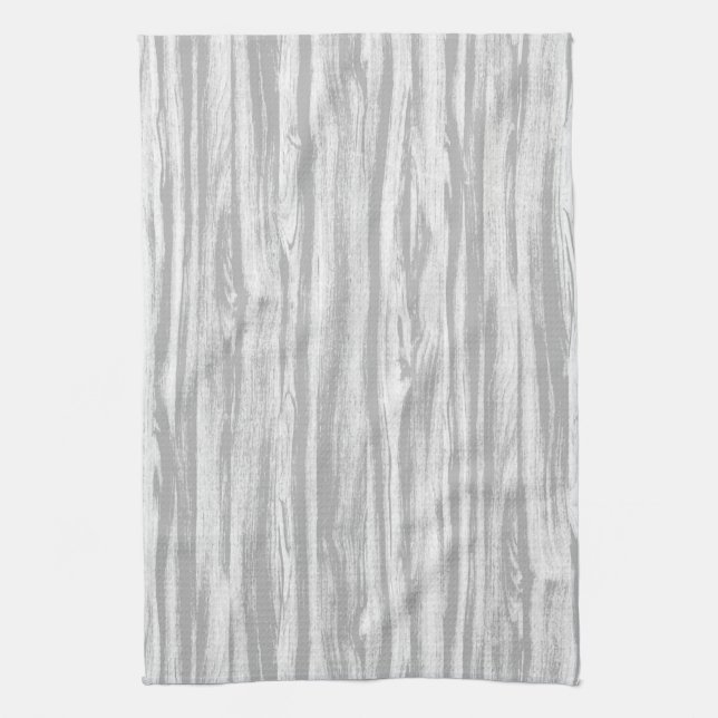 Driftwood pattern - grey / grey and white tea towel (Vertical)