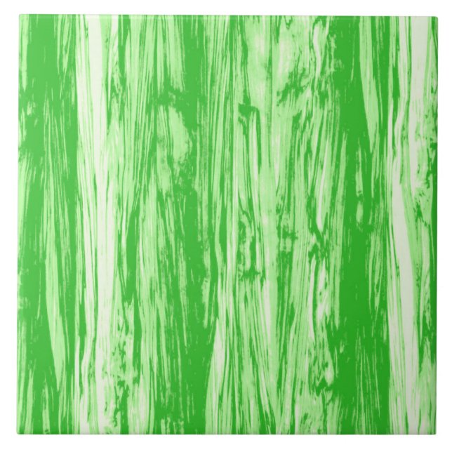 Driftwood pattern - lime green and white tile (Front)