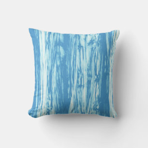 Driftwood pattern - ocean blue and white cushion