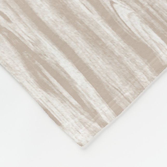 Driftwood pattern - taupe tan and white fleece blanket (Corner)