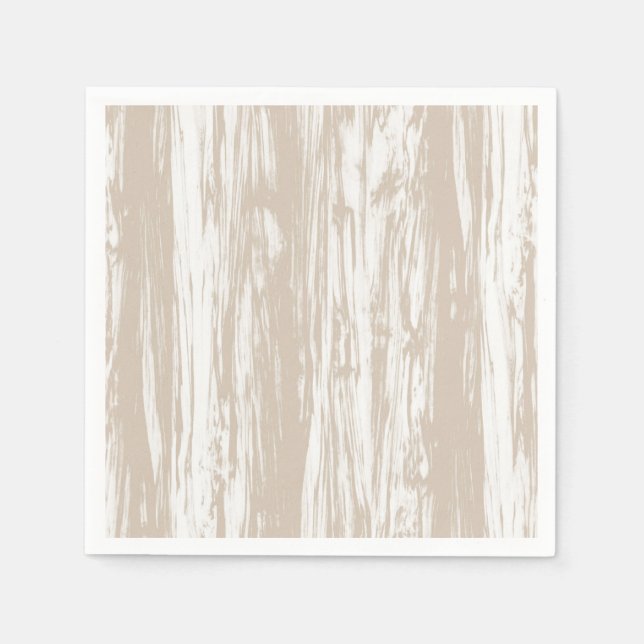 Driftwood pattern - taupe tan and white napkin (Front)
