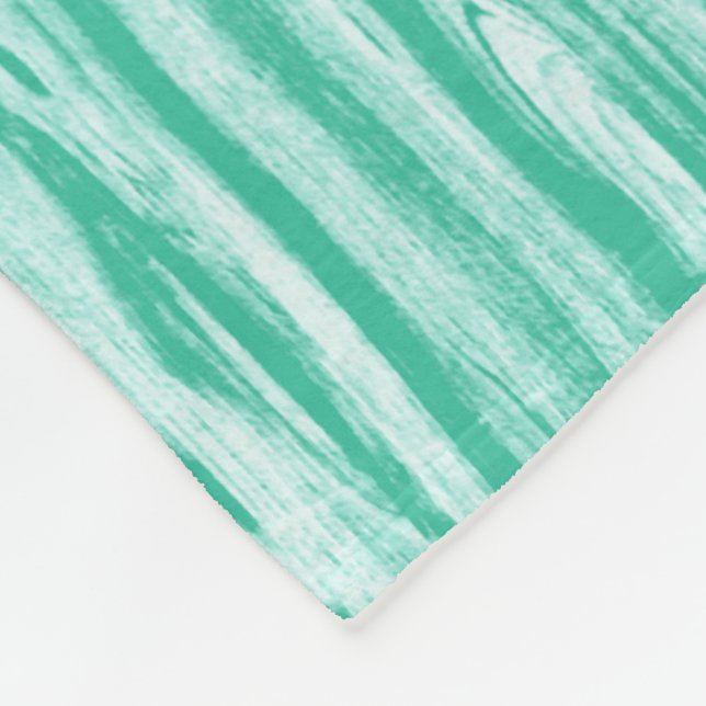 Driftwood pattern - turquoise and white fleece blanket (Corner)