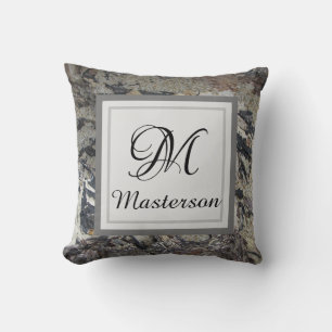 Driftwood Photo Abstract Nature Photo Monogram Cushion
