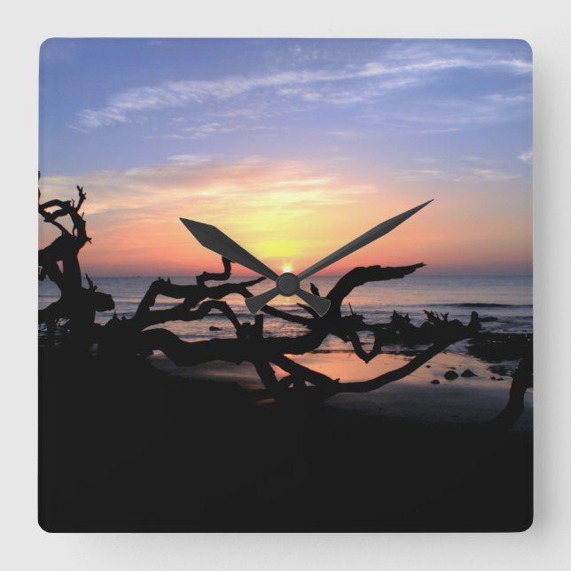 Driftwood Sunrise wall clock (Front)