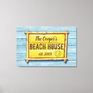 DriftwoodBeach House family sign stretched canvas