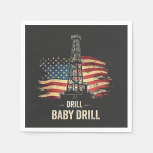 Drill Baby Drill American Trump Energy Economy  Napkin