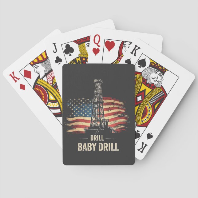 Drill Baby Drill American Trump Energy Economy  Playing Cards (Back)