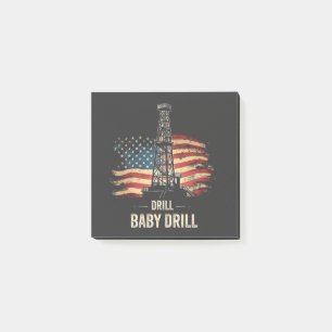 Drill Baby Drill American Trump Energy Economy Post-it Notes