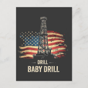 Drill Baby Drill American Trump Energy Economy  Postcard