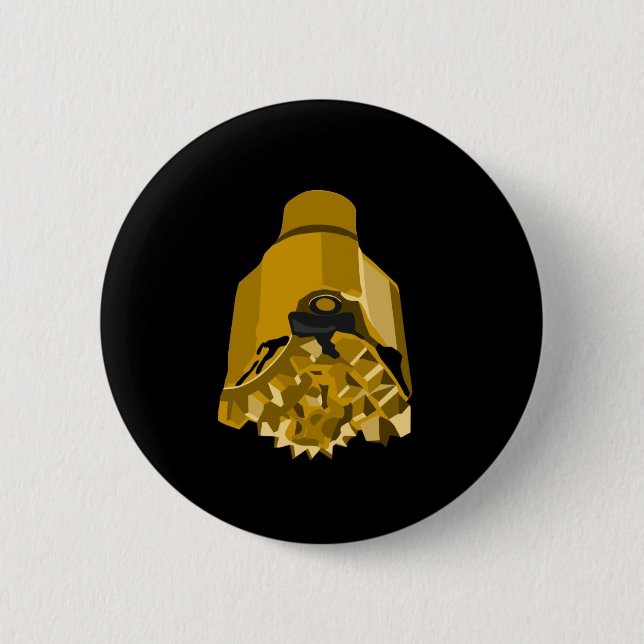 drill bit black 6 cm round badge (Front)
