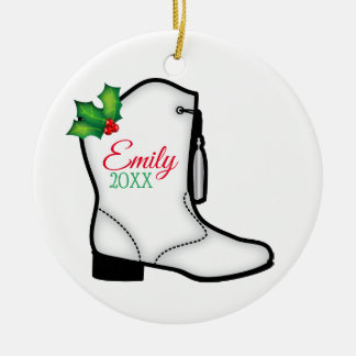 Drill Dance Team Christmas Boot Ceramic Tree Decoration