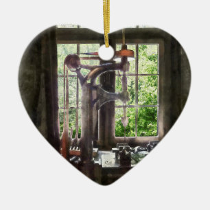 Drill Press by Window Ceramic Tree Decoration