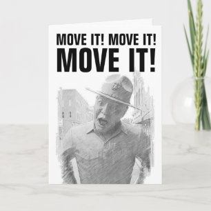 DRILL SERGEANT PENCIL SKETCH BIRTHDAY greeting Card