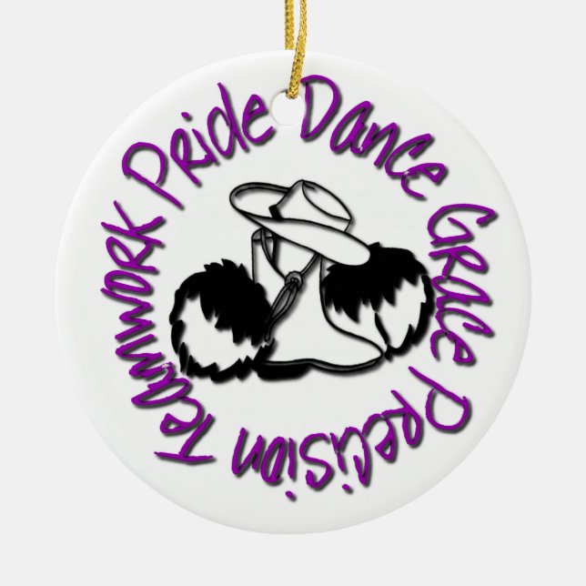 Drill Team - Dance Grace Precision Teamwork Pride Ceramic Tree Decoration (Front)