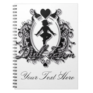 Drill Team Girl in a Heart Frame Spiral Notebook