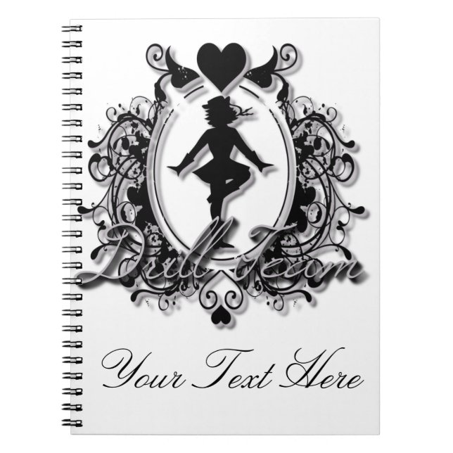 Drill Team Girl in a Heart Frame Spiral Notebook (Front)