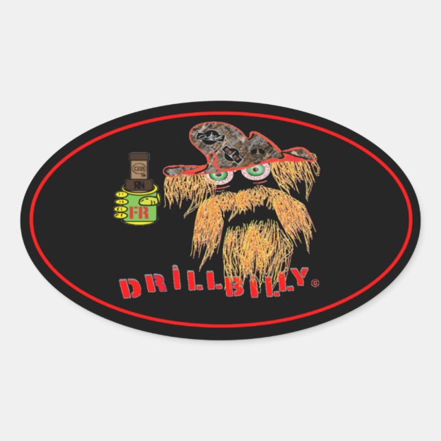 DRILLBILLY Oilfield Oval Sticker (Front)