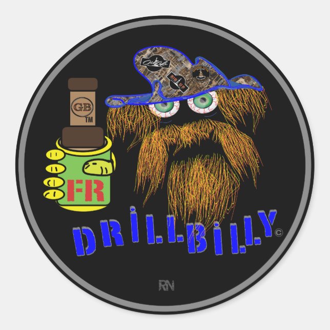 DRILLBILY BLUE Oilfield Classic Round Sticker (Front)