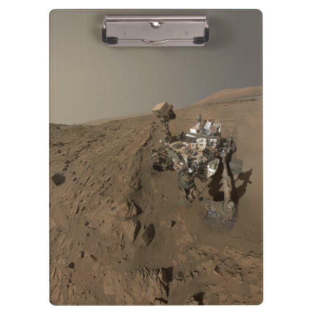 Drilling Mars Curiosity Red Martian Landscape Clipboard (Front)
