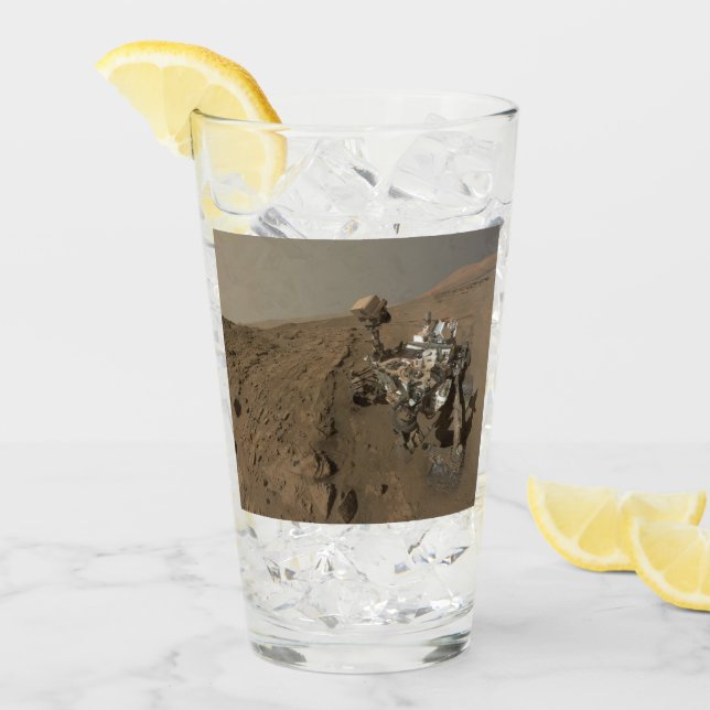 Drilling Mars Curiosity Red Martian Landscape Glass (Front Ice)