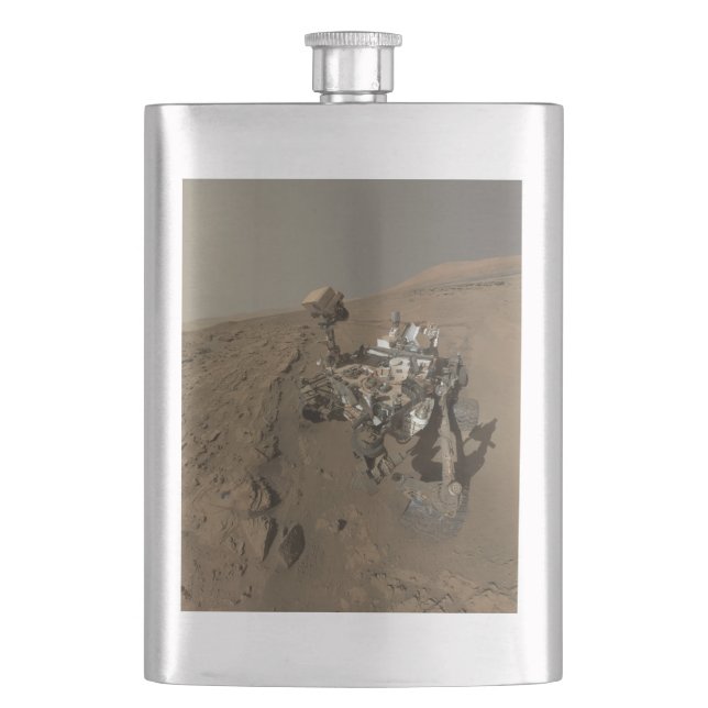 Drilling Mars Curiosity Red Martian Landscape Hip Flask (Front)