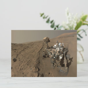 Drilling Mars Curiosity Red Martian Landscape Holiday Card