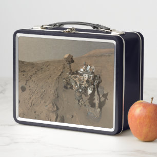 Drilling Mars Curiosity Red Martian Landscape Metal Lunch Box
