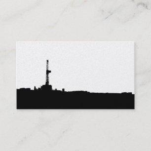 Drilling Rig Silhouette Business Card