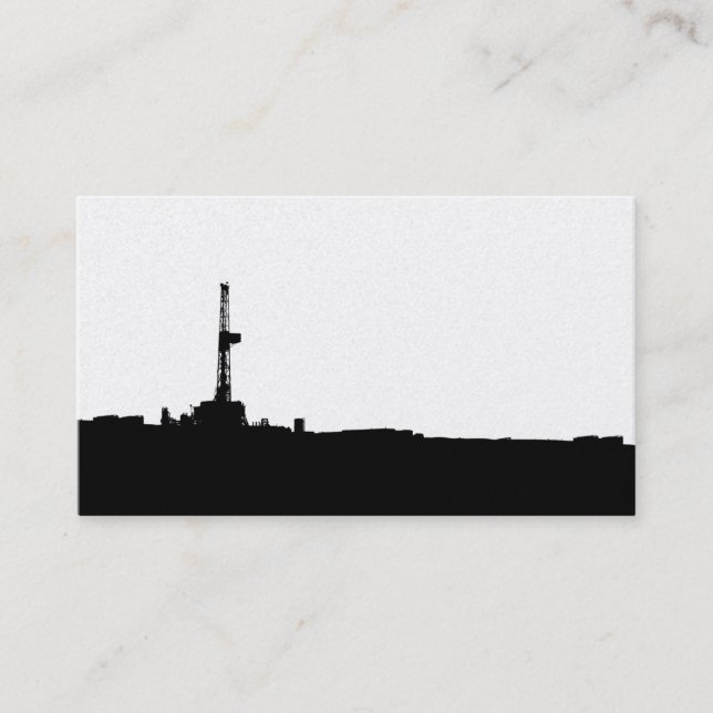 Drilling Rig Silhouette Business Card (Front)