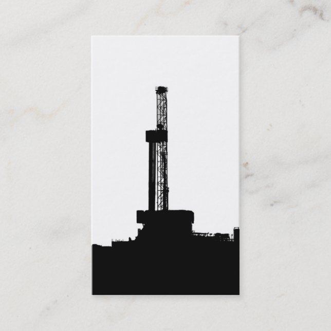 Drilling Rig Silhouette Business Card (Front)