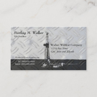 Drilling Rig Silhouette Business Card