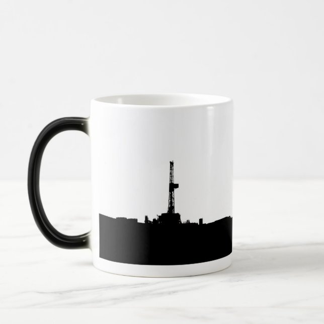 Drilling Rig Silhouette Magic Mug (Left)