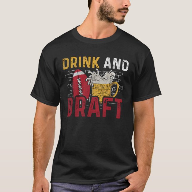 Drink and Draught Beer  Fantasy Football T-Shirt (Front)
