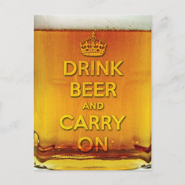 Drink beer and carry on postcard (Front)