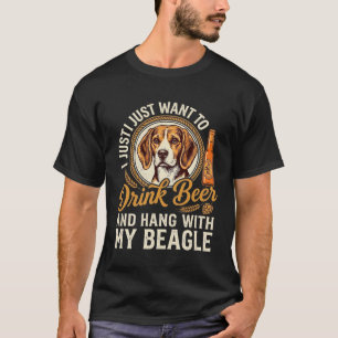 Drink Beer Beagle Dog Craft Ale Bottle Hops T-Shirt