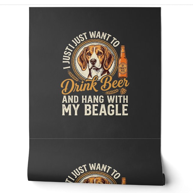 Drink Beer Beagle Dog Craft Ale Bottle Hops Wallpaper (Unrolling)