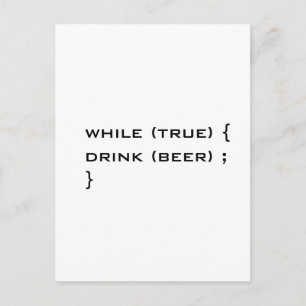 Drink beer postcard