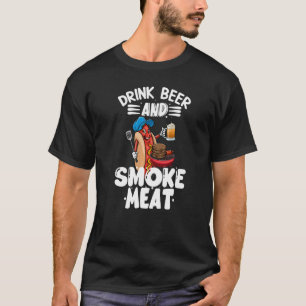 Drink Beer & Smoke Meat Women Foodie Sausage Love T-Shirt