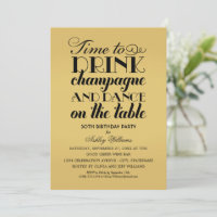 Drink Champagne Dance Gold Birthday