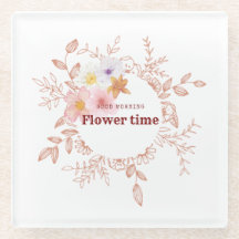 Drink Coaster | Botanical Flower Time Cup Coaster