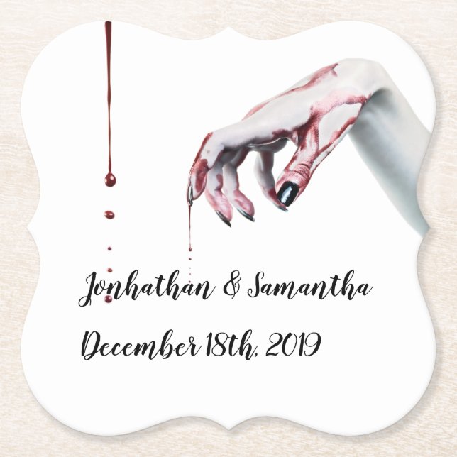 Drink Coasters Geometric Xzombie blood drip vampir (Front)