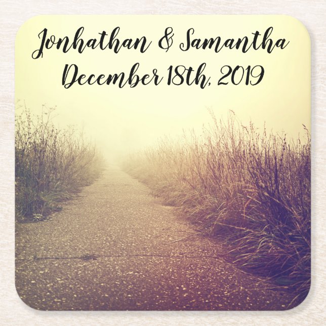 Drink Coasters Sunrise Pathway Walkway Path Side W (Front)