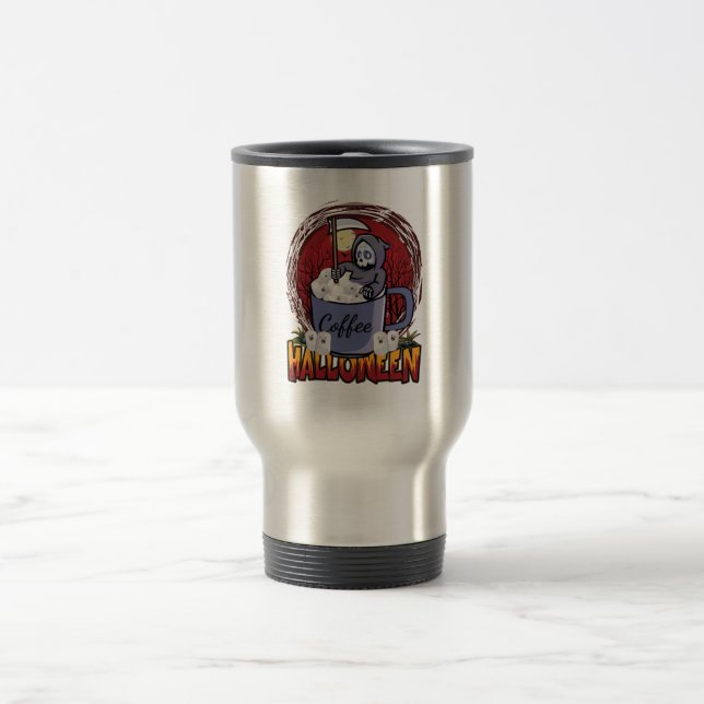 Drink Coffee And Be Scary Travel Mug (Center)