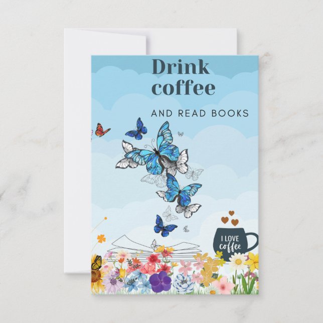 Drink Coffee and Read Books Card (Front)