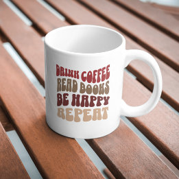 Drink Coffee Read Books Retro Coffee Mug