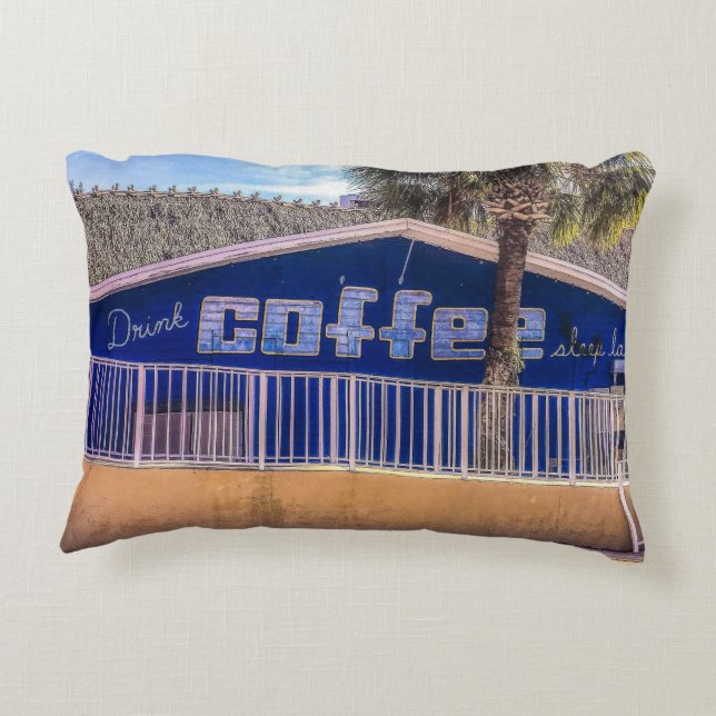Drink COFFEE sleep later Decorative Cushion (Back)