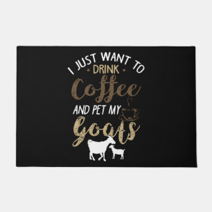 Drink coffee with goats doormat