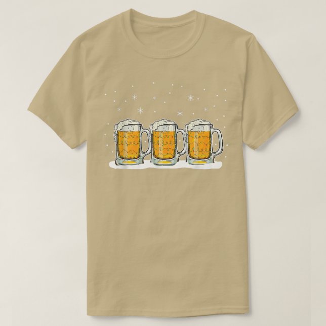Drink Cold Beer Lover Jolly Holiday Season Funny C T-Shirt (Design Front)