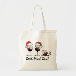Drink Drank Drunk Christmas Wine Tote Bag